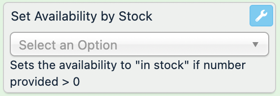 Set Availability by Stock rule box