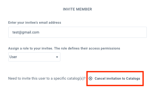 Cancel invitations to Catalogs in Productsup