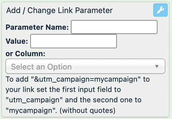 Add/change Link Parameter