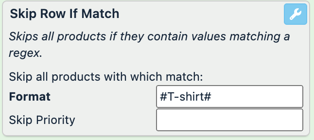 Skip Row If Match example