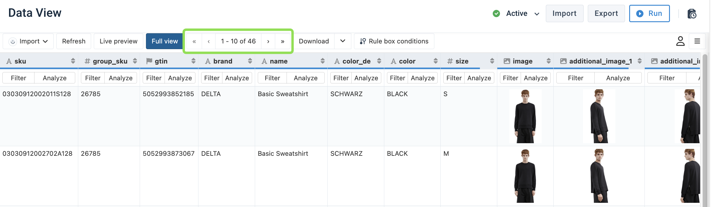 Pagination in Data View