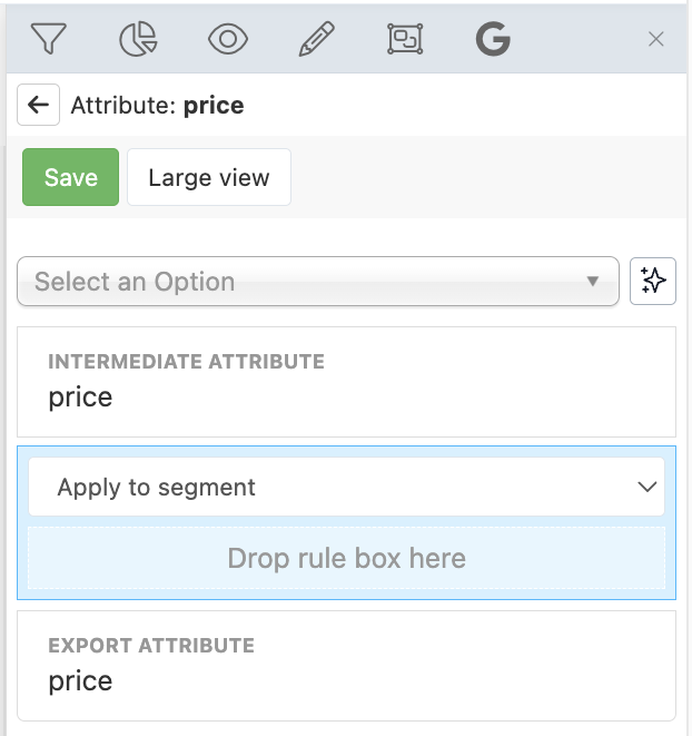Edit right panel menu in Data View
