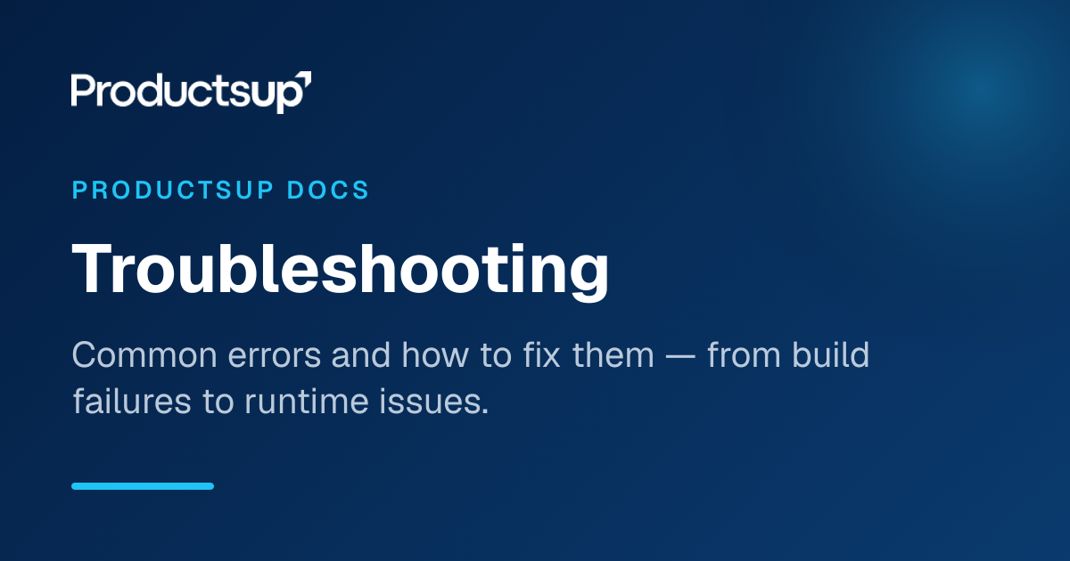Troubleshooting