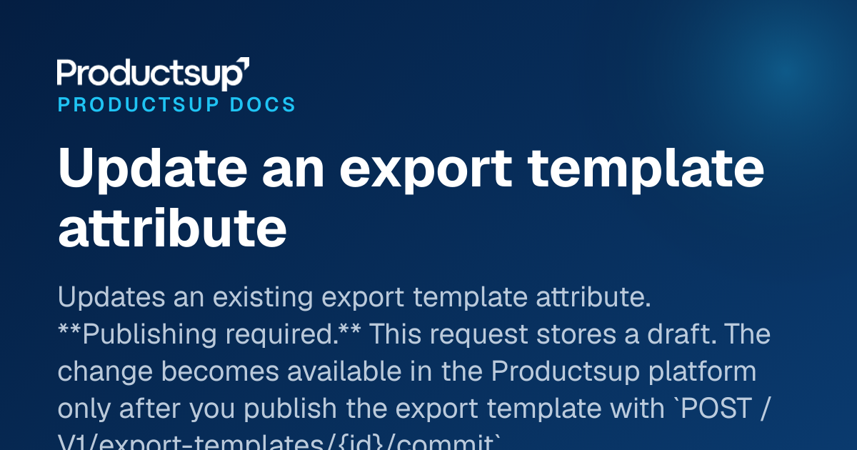Update an export template attribute