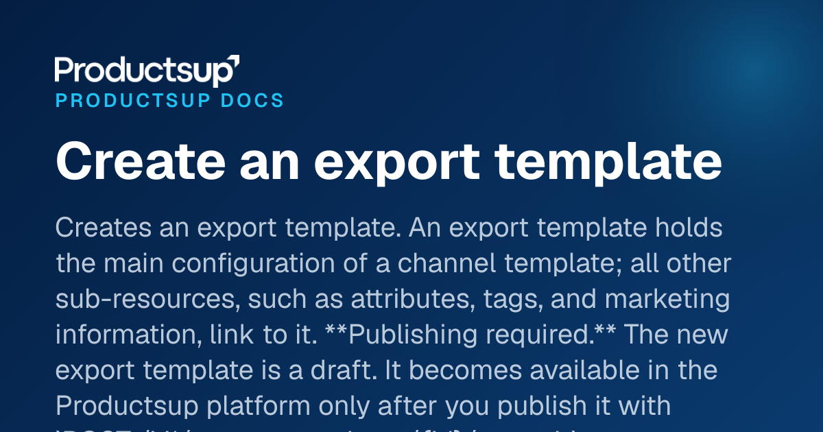 Create an export template