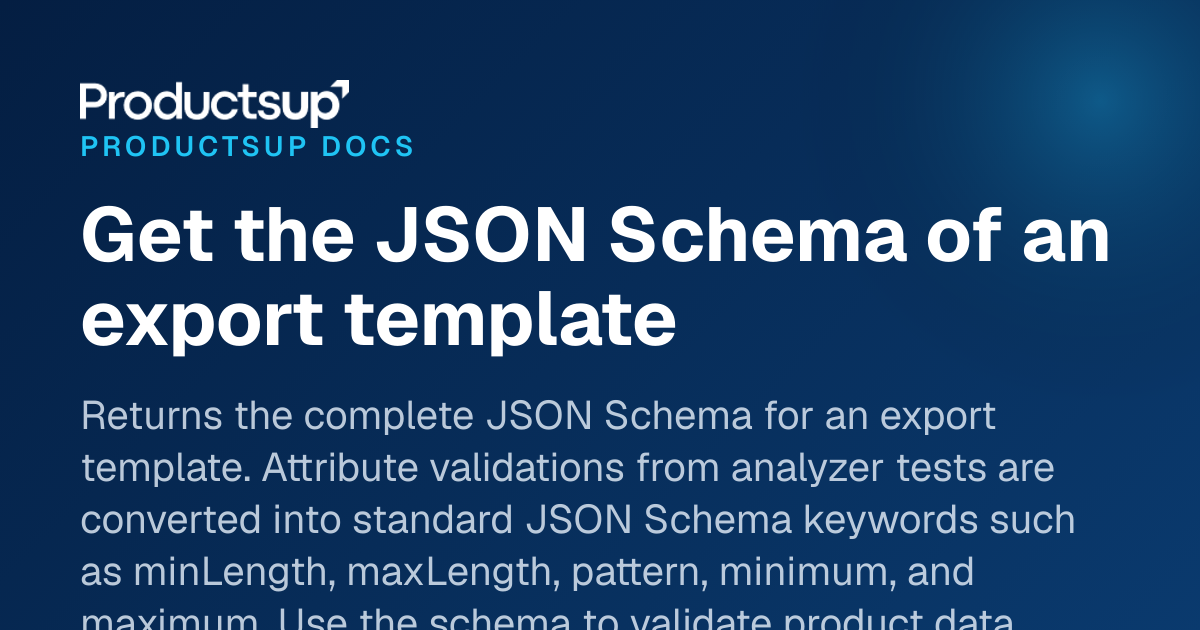 Get JSON schema for export template
