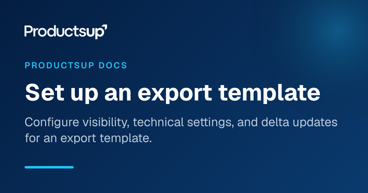 Set up an export template