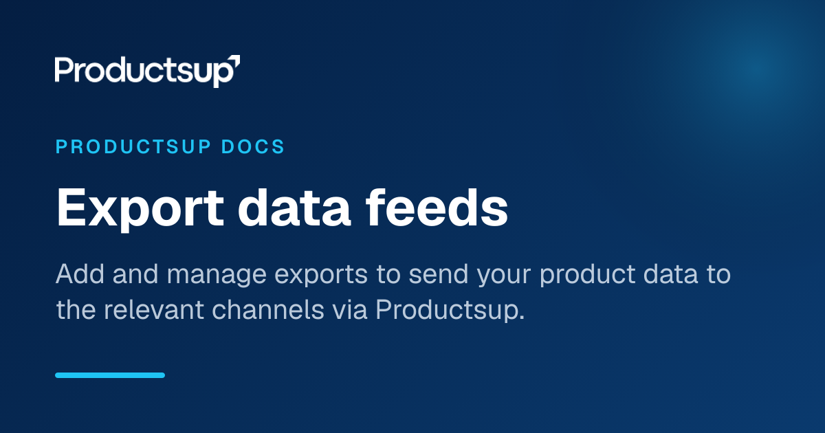 Export data feeds