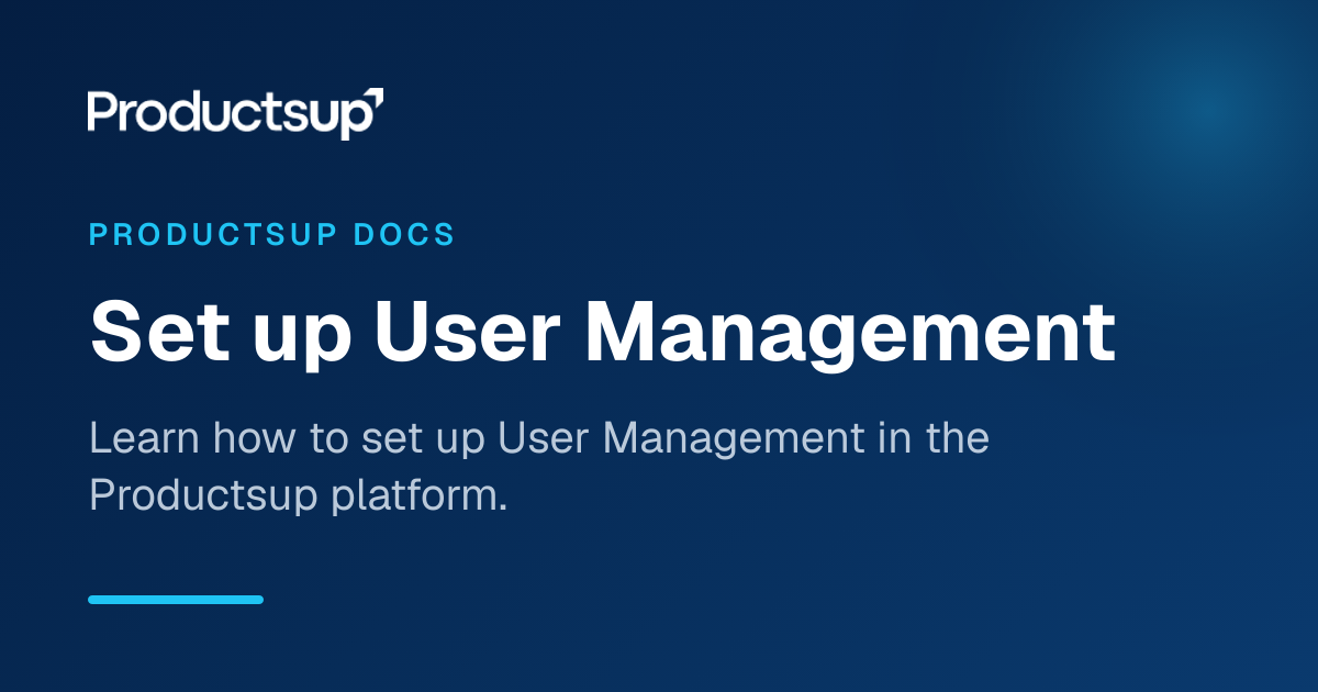 Set up User Management