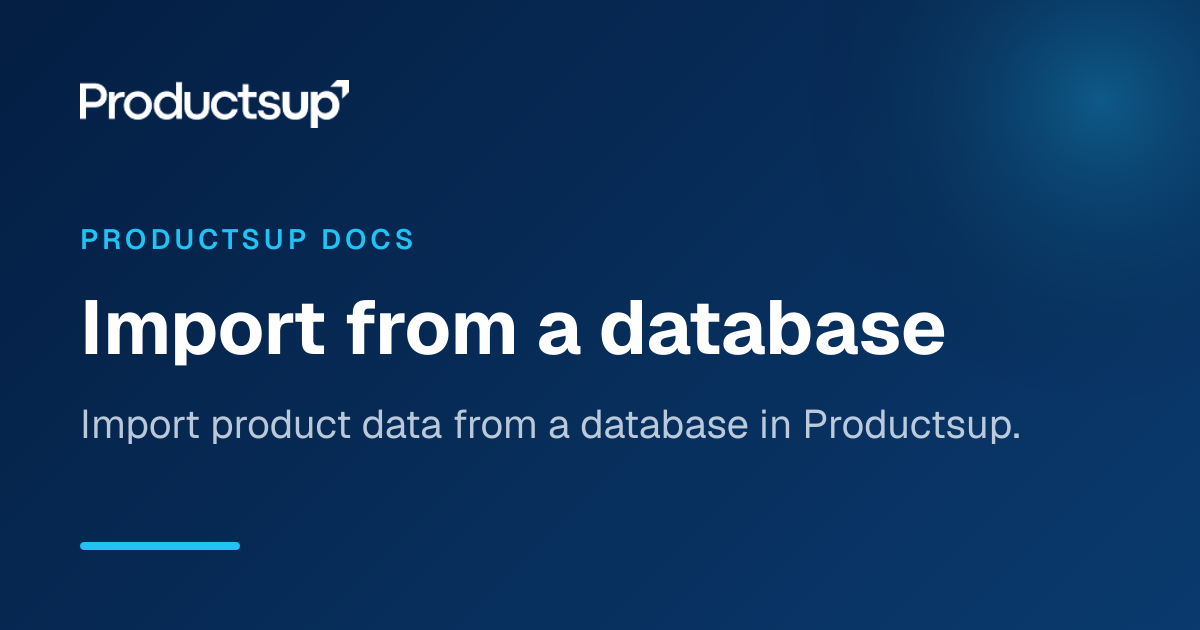 Import from a database