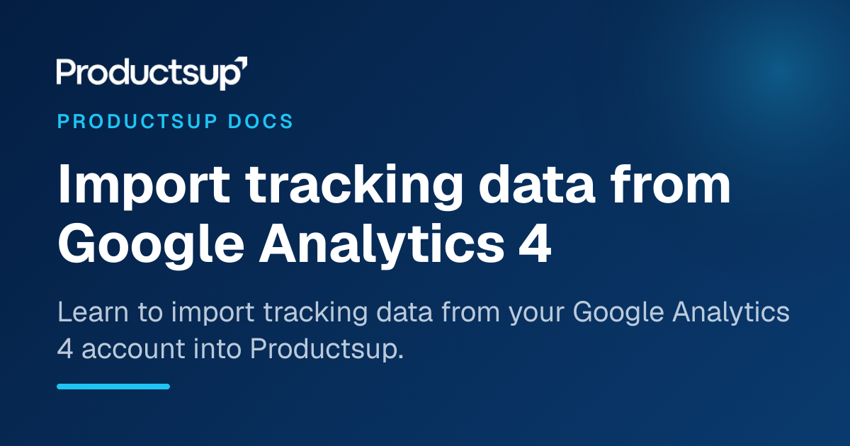 Import tracking data from Google Analytics 4